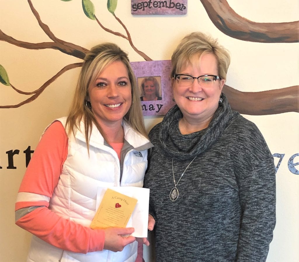 The Heart of A Caregiver Award for February 2019 is presented to Lea Bartkowitz.
